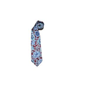 Vintage Wembley 100% Silk Red and Blue Floral Tie
